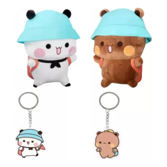 Llavero Bubu+dudu, 2 Bonitas Figuras De Oso De Peluche
