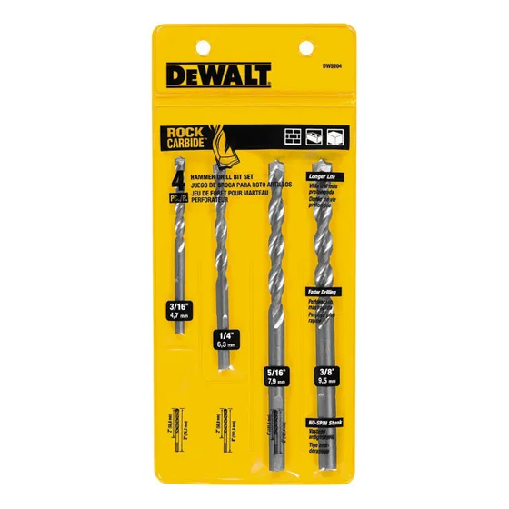 Set De 4 Piezas Brocas De Percusion Dewalt Dw5204  Y