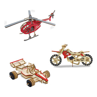 Set 3 Rompecabezas 3d De Madera Juguete Armable Vehículos Set 3 Rompecabezas 3d De Madera Juguete Armable Vehículos