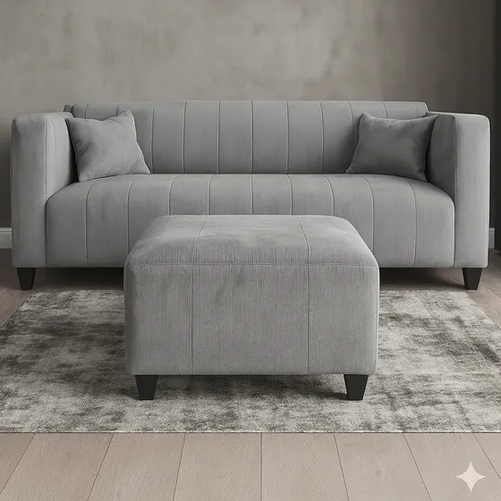 Sillón Viggo Porto 180x80 Cm Con Almohadones Y Banqueta
