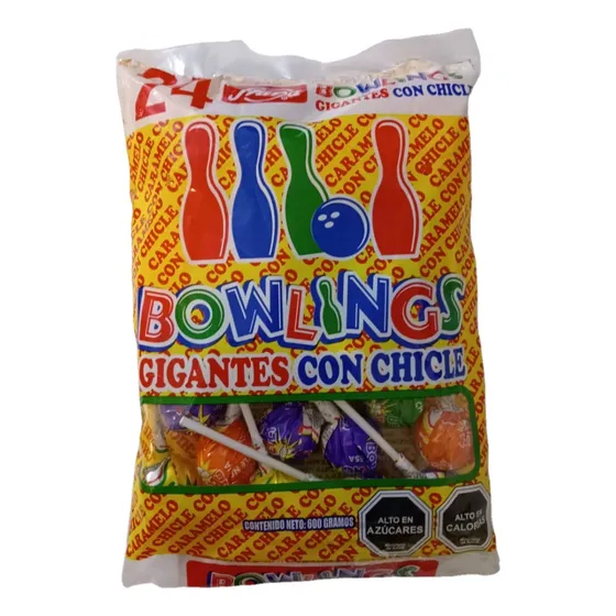 Coyacs Chupetes Bowlings Con Chicle Surtido X 24 Unidades