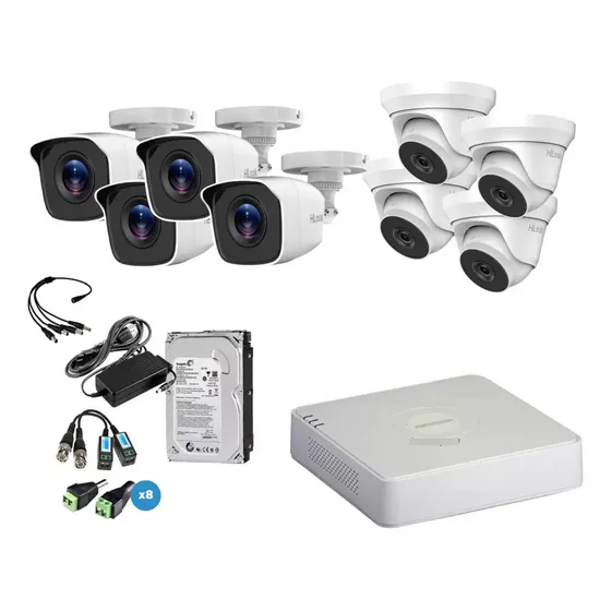 Kit 8 Cámaras De Seguridad Cctv Hilook Hd 1080p