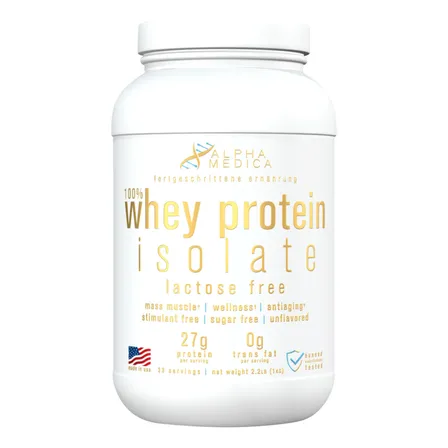 Whey Protein 100% Isolate Marca Alpha Medica Premium Sabor Sin sabor