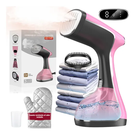 2000W Plancha De Vapor Portátil De Mano,Calentamiento rápido de 20 segundos con tanque de 320 ml,plancha de vapor, quita arrugas de tela con cepillo para el hogar y viajes
