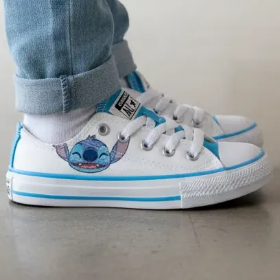 Tênis Converse Sem Gênero Infantil Chuck All Star Taylor Ck1299 T Branco/azul/branco Lisa 30 Br
