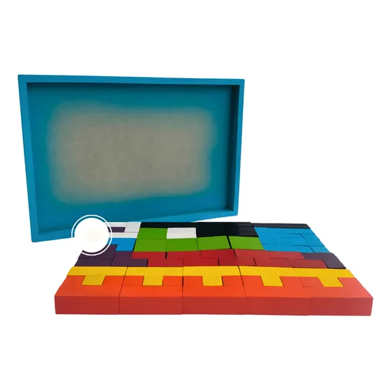 Tetris Madera 40 Piezas | Clásico Rompecabezas Juego De Mesa