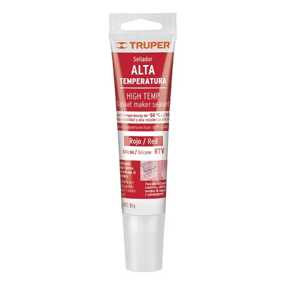 Silicón Rojo Altas Temperaturas, 85 Grs., Truper