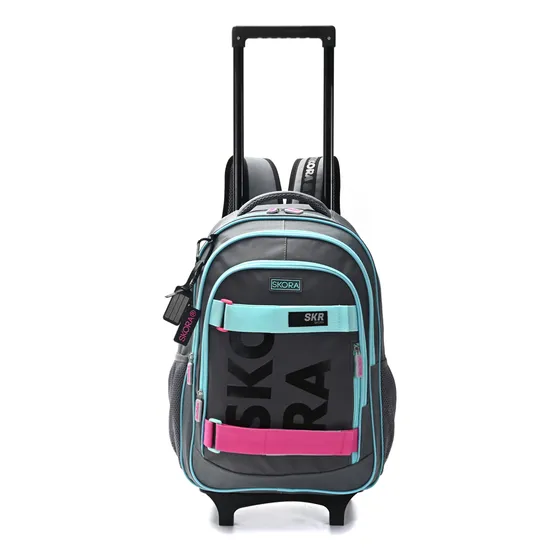 Mochila Carro Plegable Nena 18 Pulgadas Skora Sharif Express Color Acqua Diseño De La Tela Único