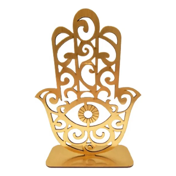 Mano De Fátima O Hamsa  En Mdf Y Laminado Dorado