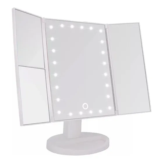 Espejo De Maquillaje Pantalla Táctil Luz Led Giratorio 180 Suono