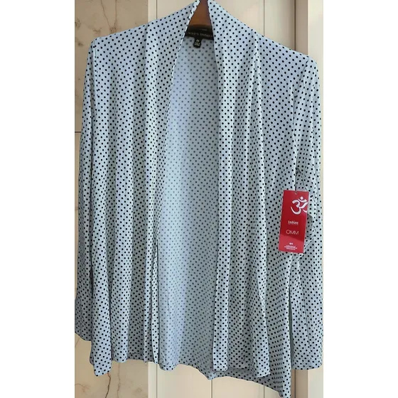 Saquito Dama,2:t.m Y Xl Nuevos.modal Blanco C Lunares Negros