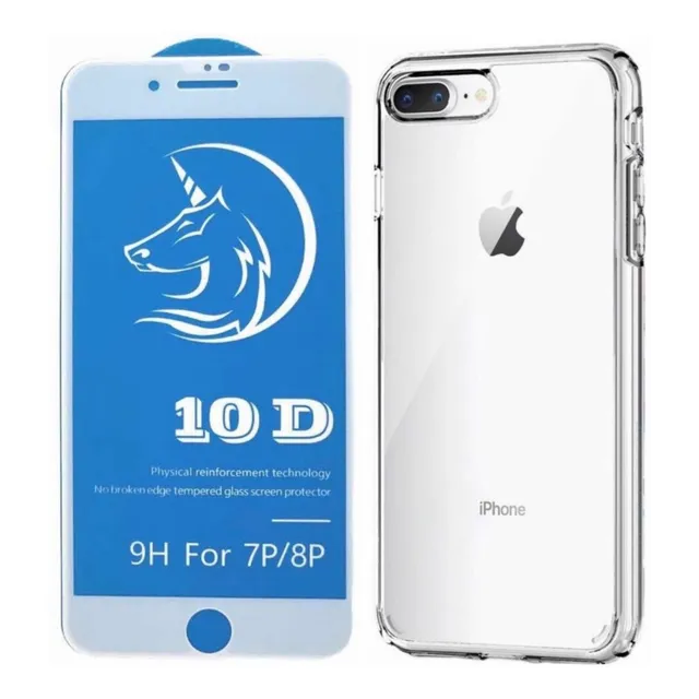 Forro Rígido Transparente + Vidrio Premium Para iPhone