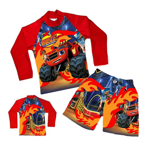 Conjunto Playero Traje De Baño Blaze Monster Machine