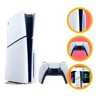 Console Ps5 Playstation 5 Slim Sony Branco E Preto 1tb - Midia Fisica Controle Sem Fio Branco + 2 Jogos (returnal & Ratchet E Clank) Console Ps5 Playstation 5 Slim Sony Branco E Preto 1tb - Midia Fisica Controle Sem Fio Branco + 2 Jogos (returnal & Ratchet E Clank)