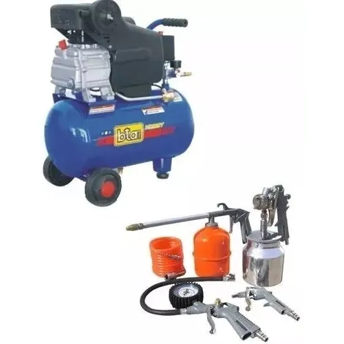  Compresor 50 Litros Motor 2 Hp Bta +kit 5 Piezas 