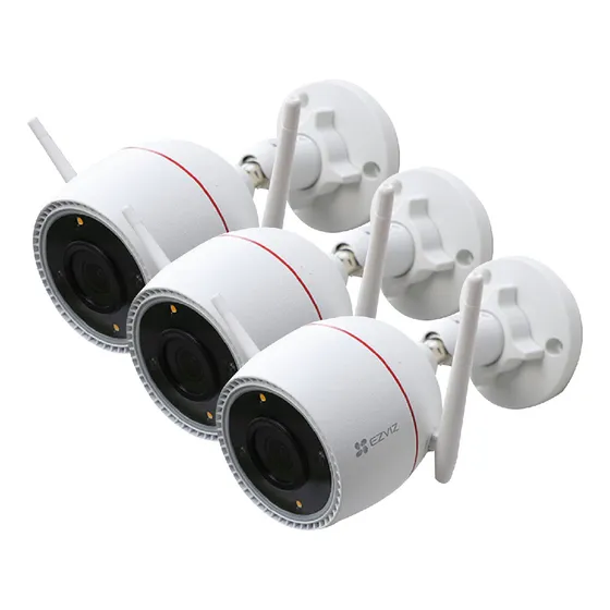 Kit X3 Camaras De Seguridad Exterior Wifi Color 2k Ezviz