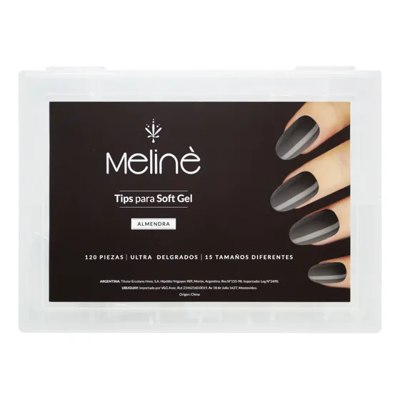 Meline Tips Para Soft Gel Uñas Almendra Ultra Delgados 120u