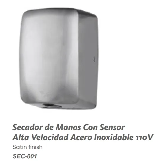 Eup Secador De Manos Con Sensor Acero Inoxidable 110v
