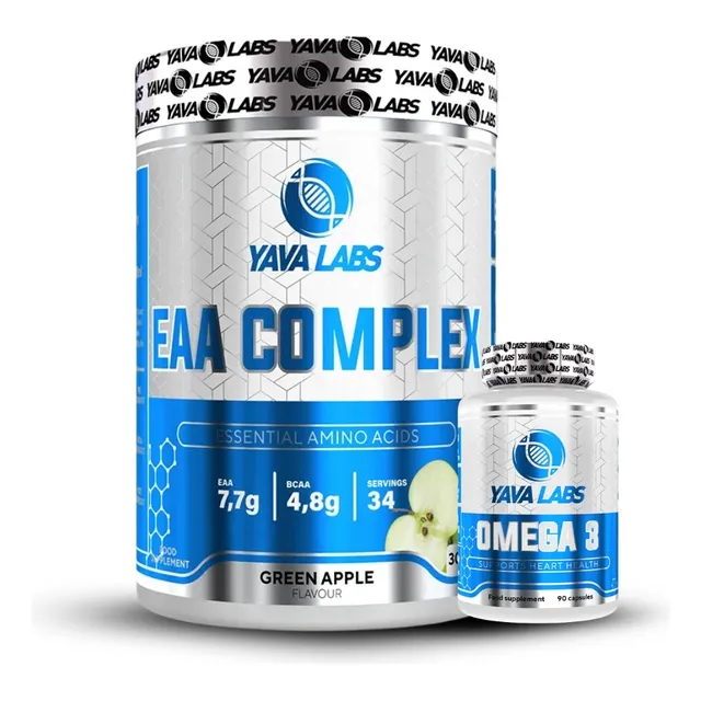 Omega 3 90 Softgel+eaa 300gr 34 Servicios Green Apple Natural