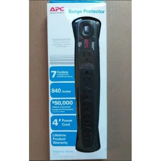 Regleta Regulador De Voltaje Protector Apc 7 Tomas 
