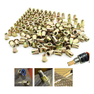 100pzs Tuercas De Remache M6, Acero Al Carbono 100pzs Tuercas De Remache M6, Acero Al Carbono