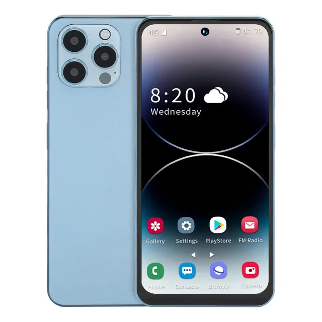 Smartphone I14 Pro Max Android 8 Gb+256 Gb 6.7 Pulgadas Azul