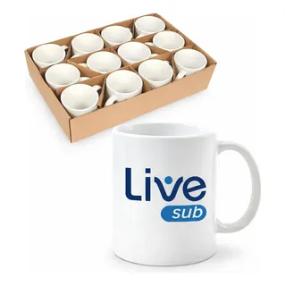LIVESUB12 Und - Caneca Para Sublimação Super Branca 325ml Live Aaa C