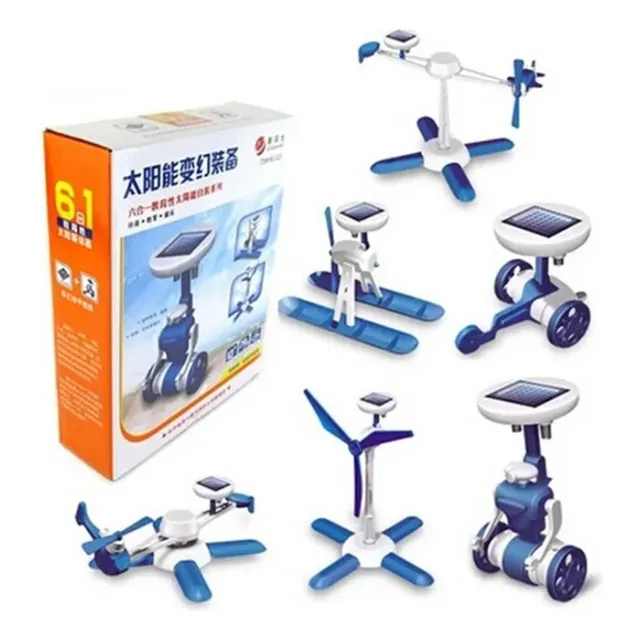 Kit Robot Educativo Solar 6 En 1 Celeste