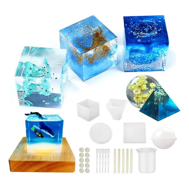 26 Pcs Moldes De Fundición Resina Silicona Para Resina Epo