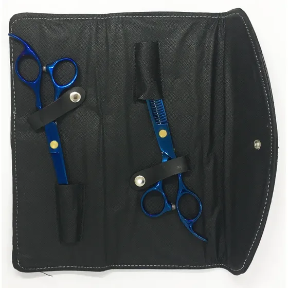 Kit Profesional Barber Tijeras Corte Pulir 6 + Estuche Mozku