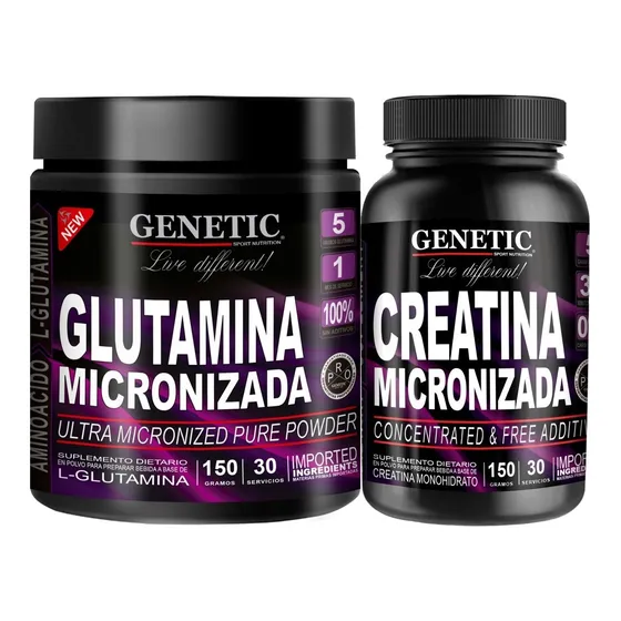 Aumento Muscular Definido Glutamina + Creatina Micro Genetic