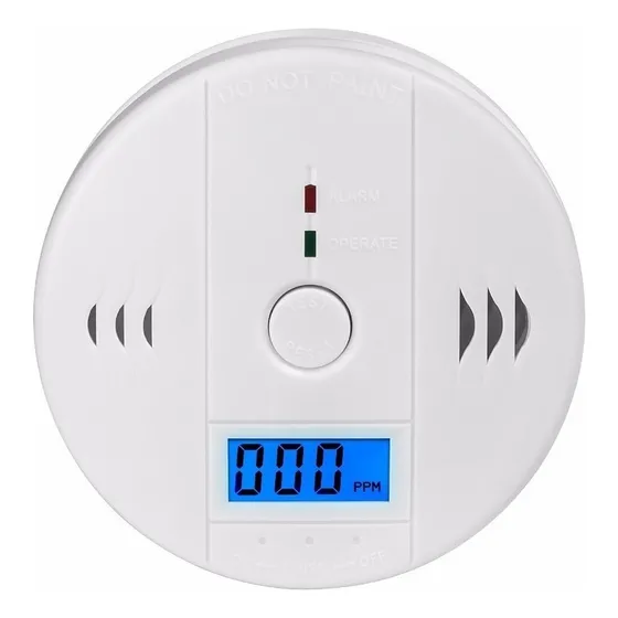 Alarma Detector Monóxido De Carbono Autónomo Digital Lcd Color Blanco