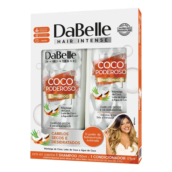 Shampoo E Condicionador Dabelle Hair Coco Poderoso Vegano