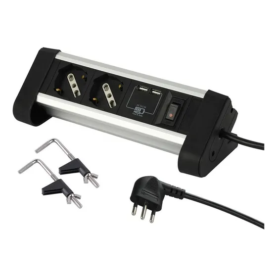 Alargue De Escritorio Electraline 2mts 2 Schuko + Usb U R U