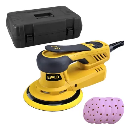 Lixadeira Roto Orbital 6 350w Maleta Lixas Elo350 Evald 220v Amarelo