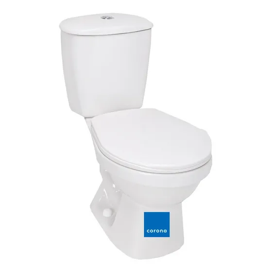 Wc Sanitario Corona 2 Piezas Tipo Push Blanco Con Silicon