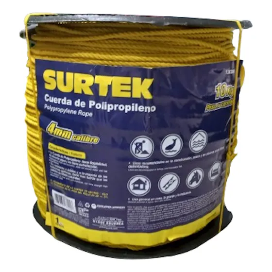 Carrete Cuerda Polipropileno Surtek 10kg Calibre 4mm