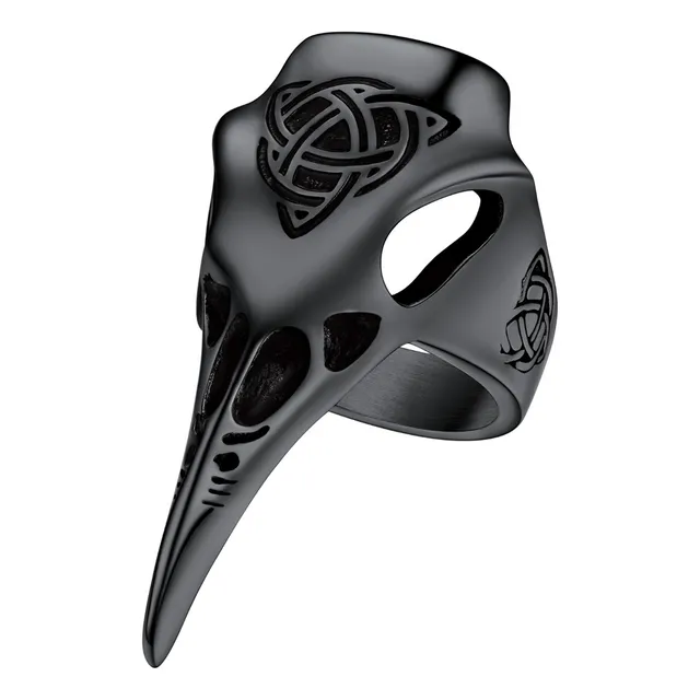 . Anillos De Calavera De Cuervo Vikingo Nórdico Punk For