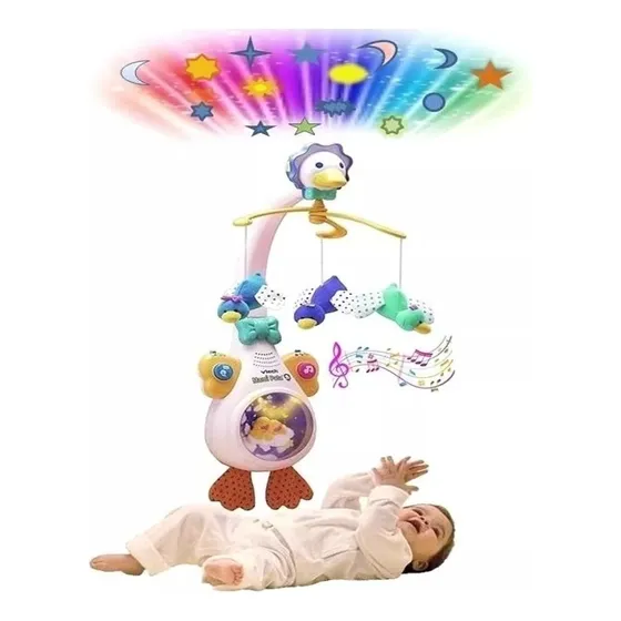 Móvil Mami Pata Música Vibración Proyector Bebe 4 En 1