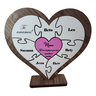Regalo Día De Mamá Personalizado Corazón Rompecabezas Madera Regalo Día De Mamá Personalizado Corazón Rompecabezas Madera