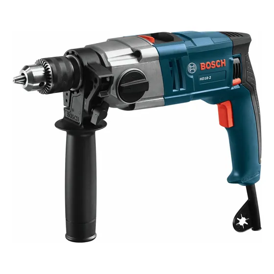 Taladro Percutor Bosch Hd18-2 De Dos Velocidades, 1,2 Cm, 8,