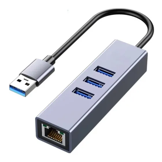 Hub Usb Tipo C De 1000mbp, 3 Puertos Usb 3,0 A Rj45 Gigabit 
