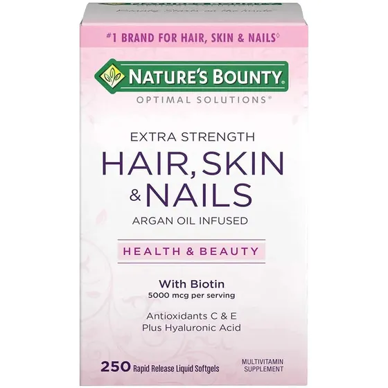 Cabello, Piel Y Uñas: 5000 Mcg Con Biotina, Nature Bounty, 2