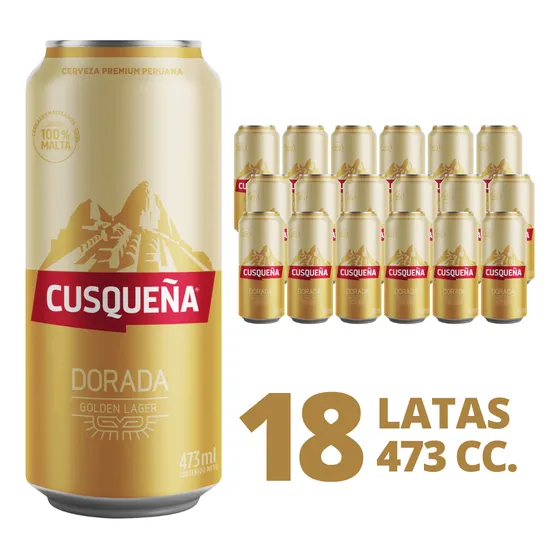 Pack 18 Cerveza Cusqueña Dorada Lata De 473cc