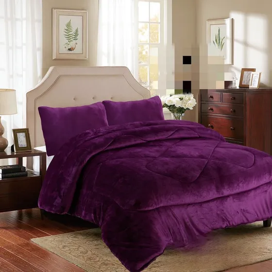 Cubrecama De Invierno Plush Con Chiporro 2 Plaza Gris S006