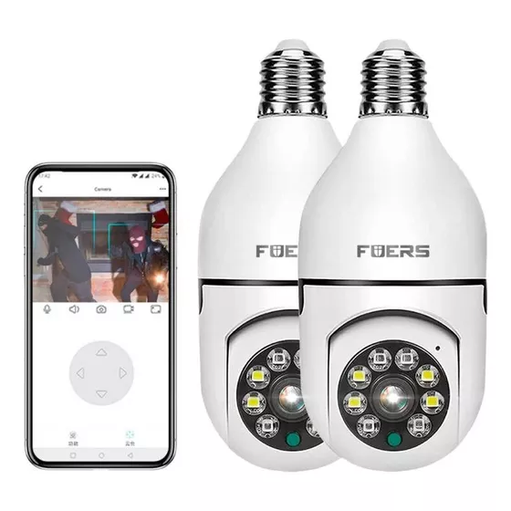 2pcs Cámara De Seguridad Wifi De 360° Visión Nocturna Alarma