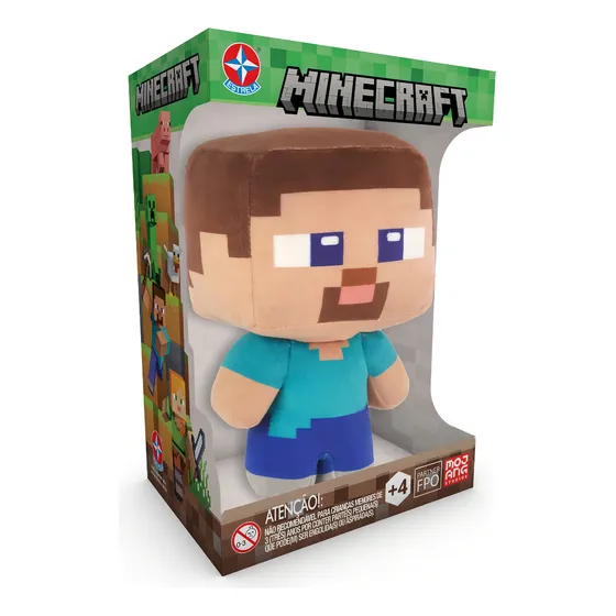 Pelúcia Steve Minecraft Estrela