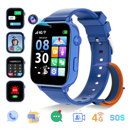 Smartwatch Pthtechus Reloj Inteligente Para Niños A22 BLUE reloj para ninos tela de 1.54" com pulseira de silicone e trançado - cor azul