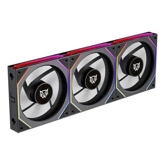 Kit 3 Ventiladores Magenticos Para Pc Eolox Link-r Exl95r Led Negro