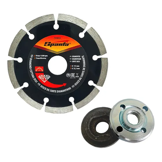 Disco Segmentado Sparta + Flange 22mm P/ Esmerilhadeira